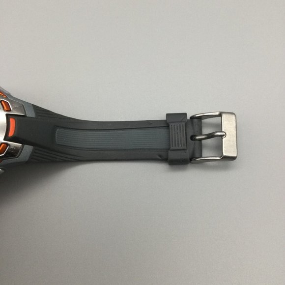 Armitron Pro Sports Watch Men Silver Tone Gray Orange Day Date Timer 50M - Picture 8 of 11